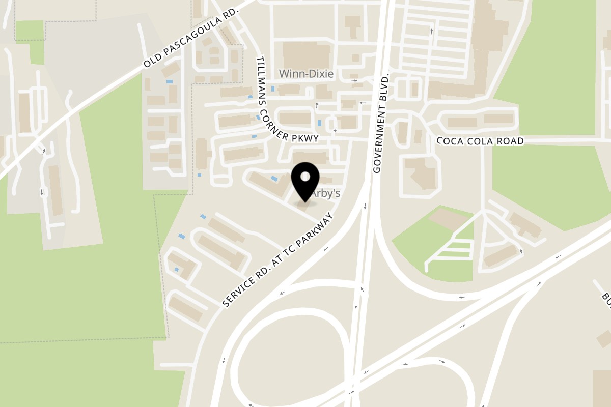 Map showing the location of RedMoon Restaurant Hookah&Bar on 5470 Inn Rd in Mobile